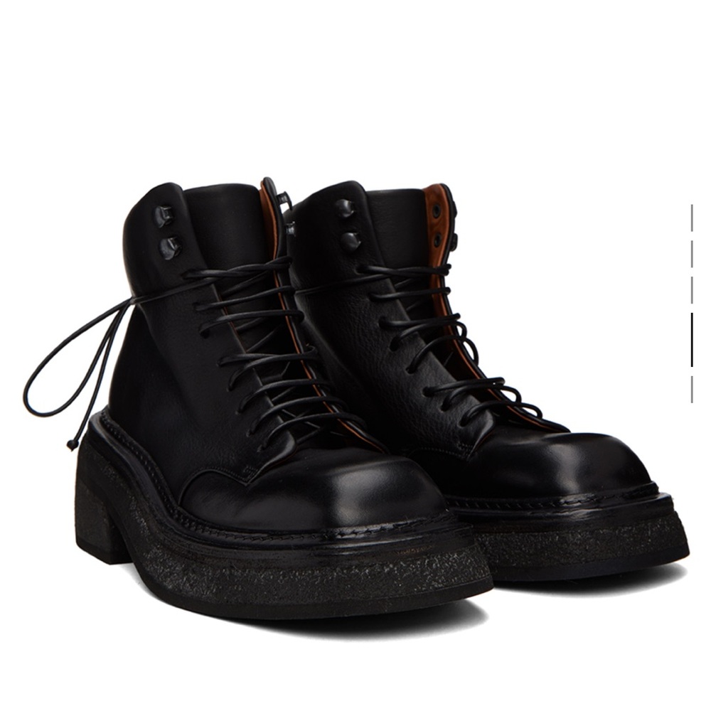 Marsell black parata anfibio ankle boots